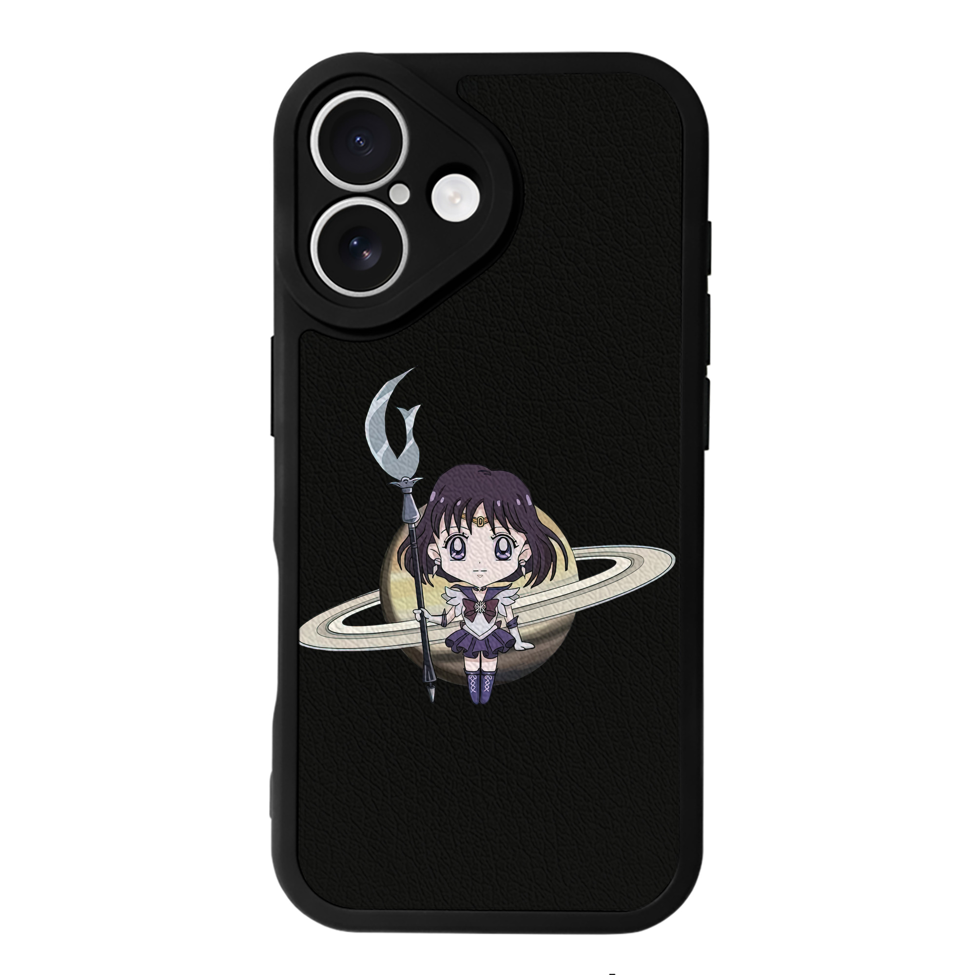 （画像用） 美少女戦士セーラームーン 土萠ほたる Sailor Moon Tomoe Hotaru （セーラーサターン；Sailor Saturn） 【iPhone 16シリーズ対応】シリコンスマホケース（レザー調） 材質：シリコン